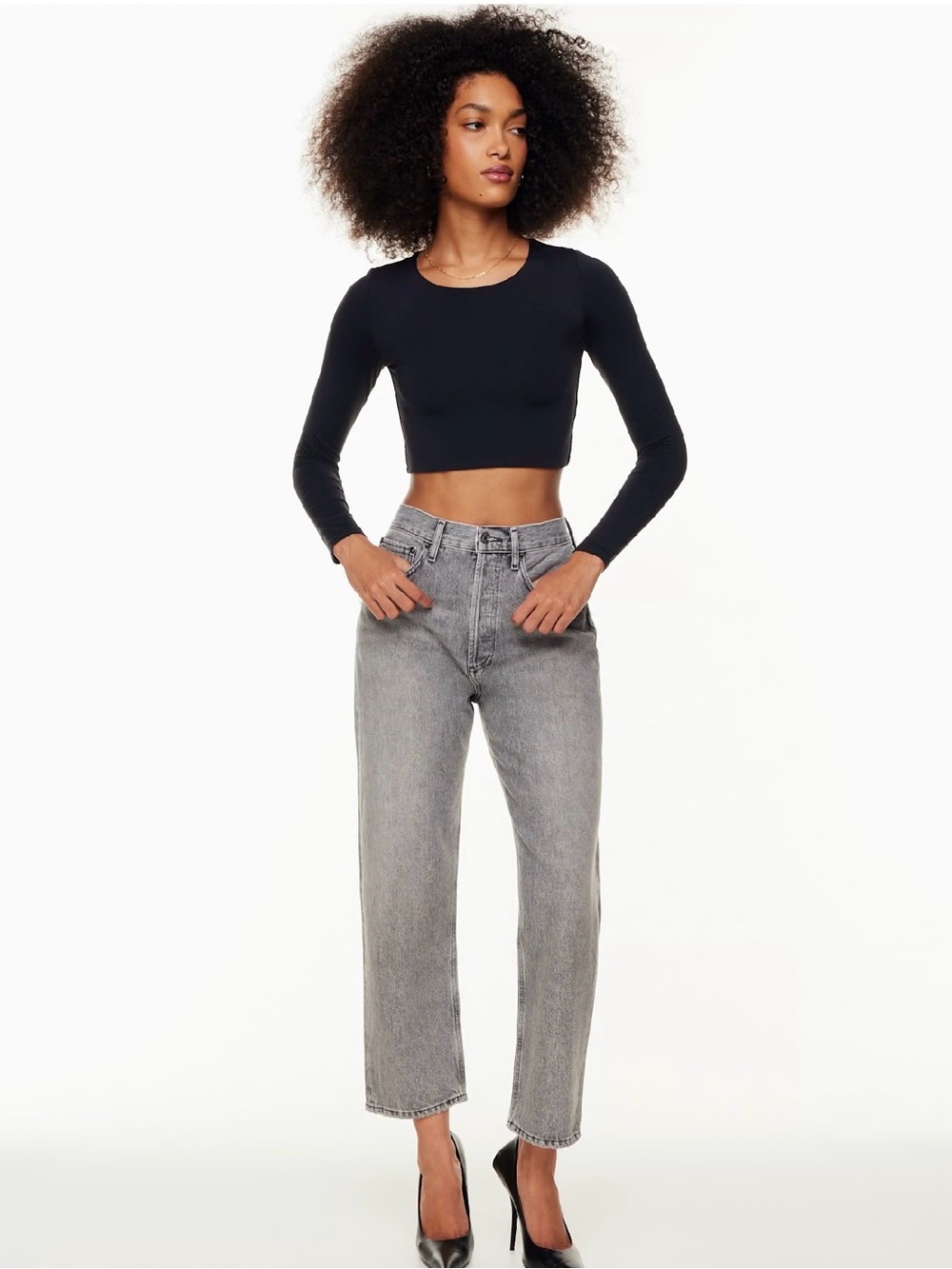 Agolde Straight-Leg Jeans in Washed Gray